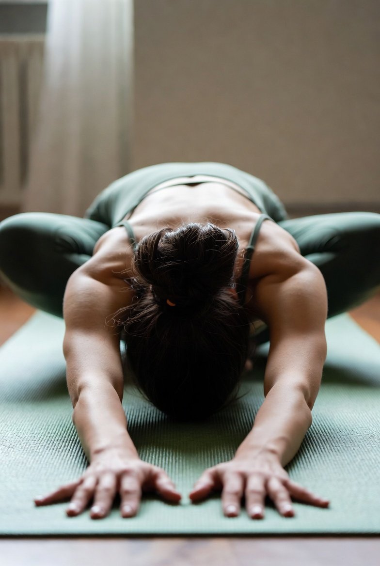 Child's Pose for relaxation and anxiety relief